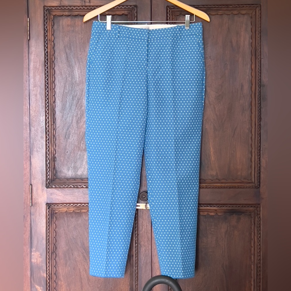 J.Crew Blue Swiss Dot Cafe Capri Pants s. 2